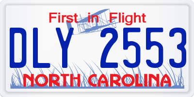 NC license plate DLY2553