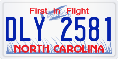 NC license plate DLY2581