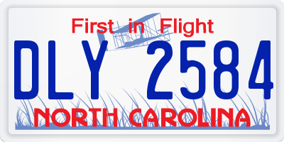 NC license plate DLY2584
