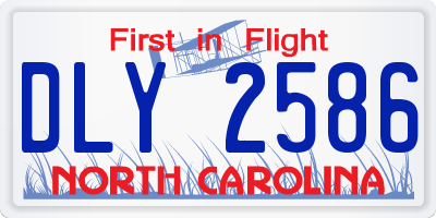 NC license plate DLY2586
