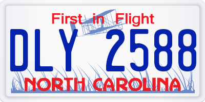 NC license plate DLY2588
