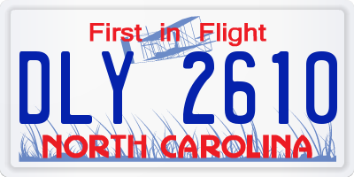 NC license plate DLY2610