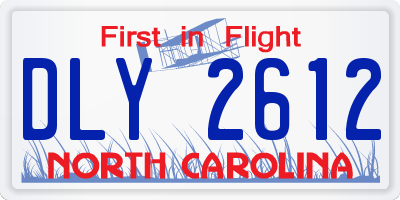 NC license plate DLY2612