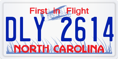 NC license plate DLY2614