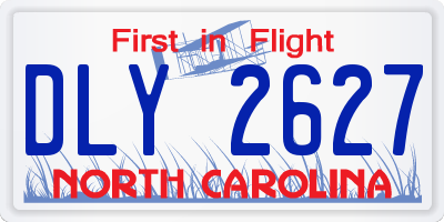 NC license plate DLY2627
