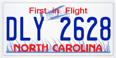 NC license plate DLY2628