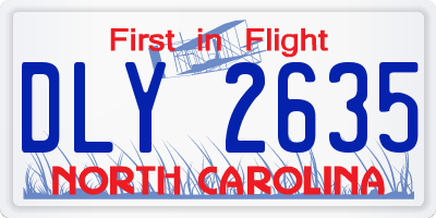 NC license plate DLY2635
