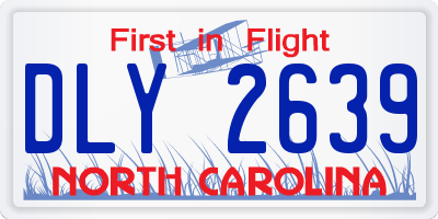 NC license plate DLY2639