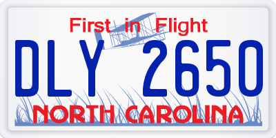 NC license plate DLY2650