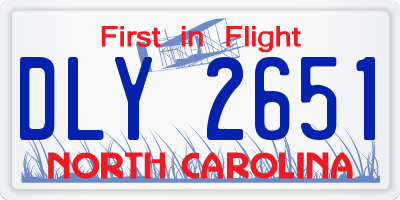 NC license plate DLY2651