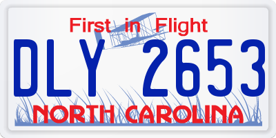 NC license plate DLY2653