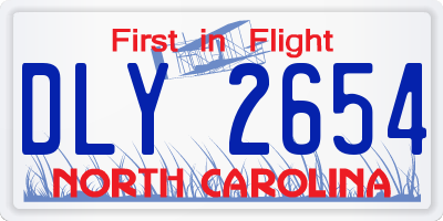 NC license plate DLY2654