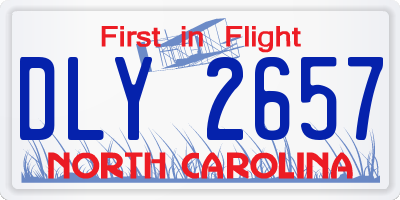 NC license plate DLY2657