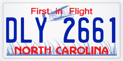 NC license plate DLY2661