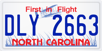 NC license plate DLY2663
