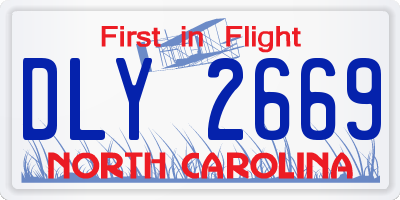 NC license plate DLY2669