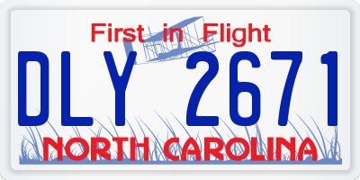 NC license plate DLY2671