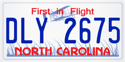 NC license plate DLY2675