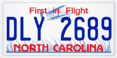 NC license plate DLY2689