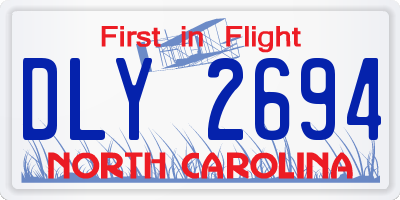 NC license plate DLY2694
