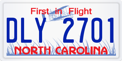 NC license plate DLY2701