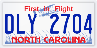 NC license plate DLY2704