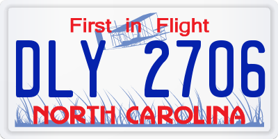 NC license plate DLY2706