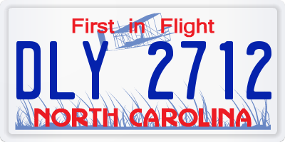 NC license plate DLY2712