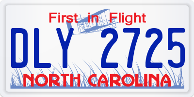 NC license plate DLY2725