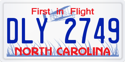 NC license plate DLY2749