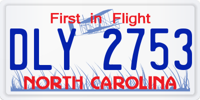 NC license plate DLY2753