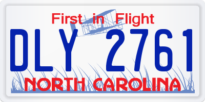 NC license plate DLY2761