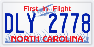NC license plate DLY2778