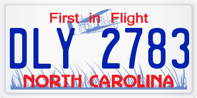 NC license plate DLY2783