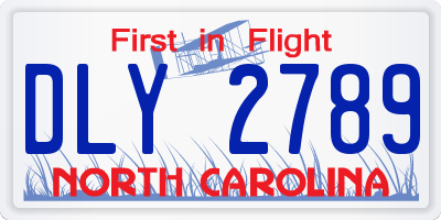 NC license plate DLY2789