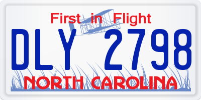 NC license plate DLY2798