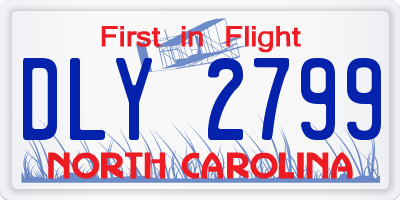 NC license plate DLY2799