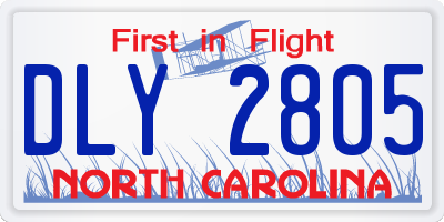 NC license plate DLY2805