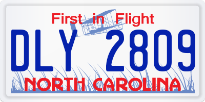 NC license plate DLY2809