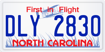 NC license plate DLY2830
