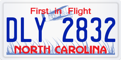 NC license plate DLY2832