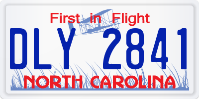 NC license plate DLY2841