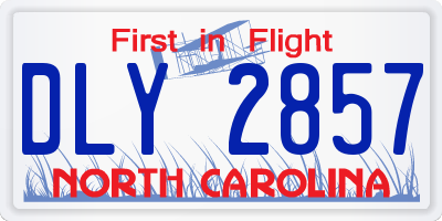 NC license plate DLY2857