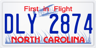 NC license plate DLY2874