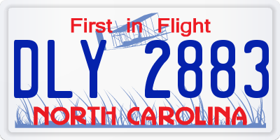 NC license plate DLY2883