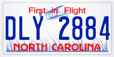 NC license plate DLY2884
