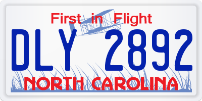 NC license plate DLY2892