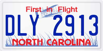 NC license plate DLY2913