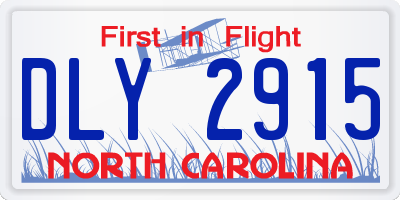 NC license plate DLY2915