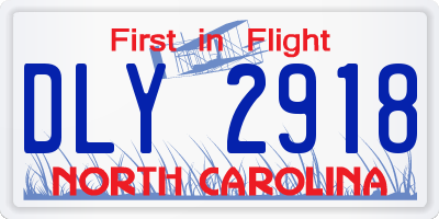 NC license plate DLY2918